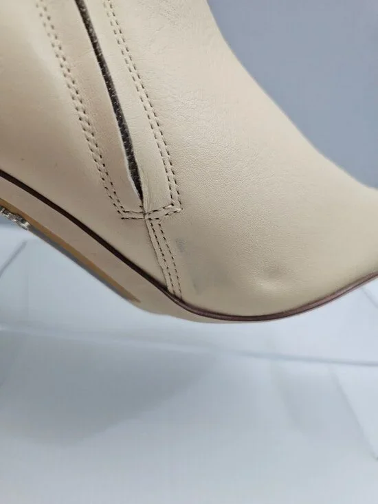 Sam Edelman Shauna Knee High Boot Womens 9 Eggshell Cream Leather Stiletto Heel - Picture 4 of 16